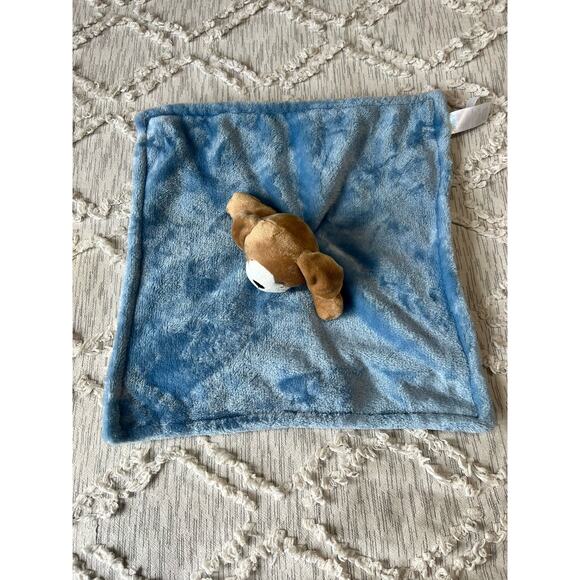 Carter's Blue Tan Puppy Dog Soother Baby Blankie Security Blanket Lovey Plush - Picture 2 of 7